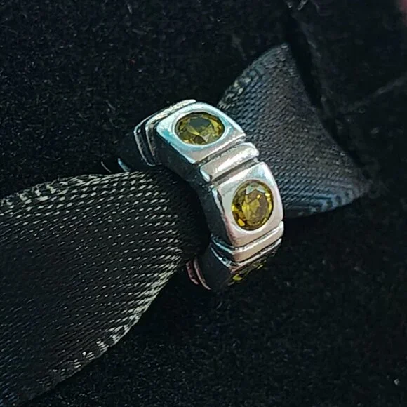 Authentic Pandora Retired Trinity Green CZ Spacer 790368GCZ Sterling Silver - Picture 3 of 7